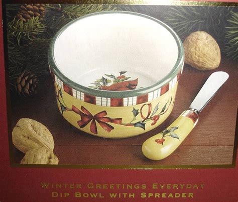 This item Lenox Winter Greetings Everyday Stoneware Goldfinch All Purpose Bowl. . Lenox winter greetings everyday